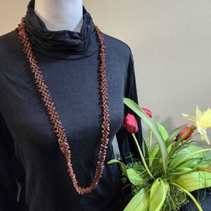 Vintage Koa Seed Necklace, EcoChic, Brown Seed, Apple Seed Necklace